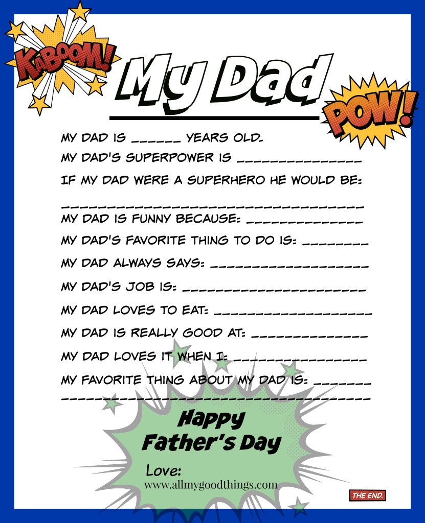 Fathers Day Questionnaire Free Printable - Printable Party Favors regarding Free Printable Father&amp;#039;S Day Interview Questions