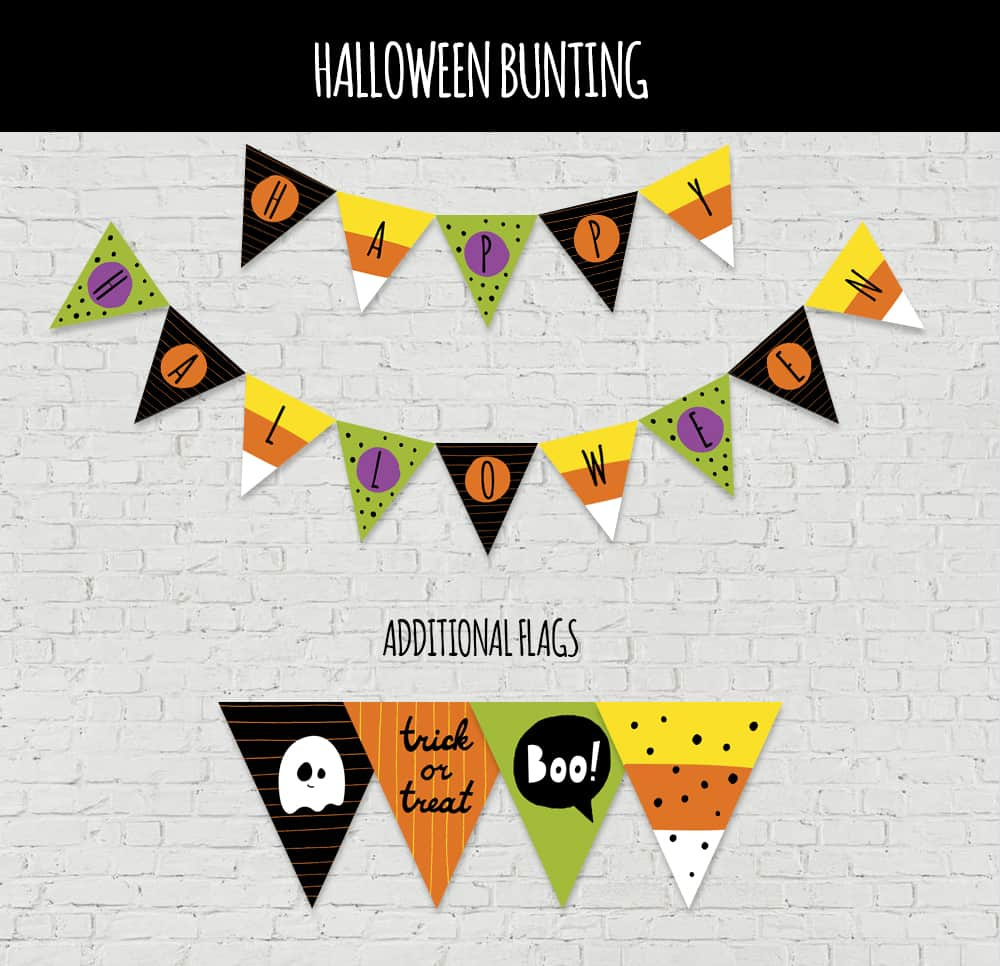 Festive Free Printable Halloween Bunting in Printable Halloween Bunting