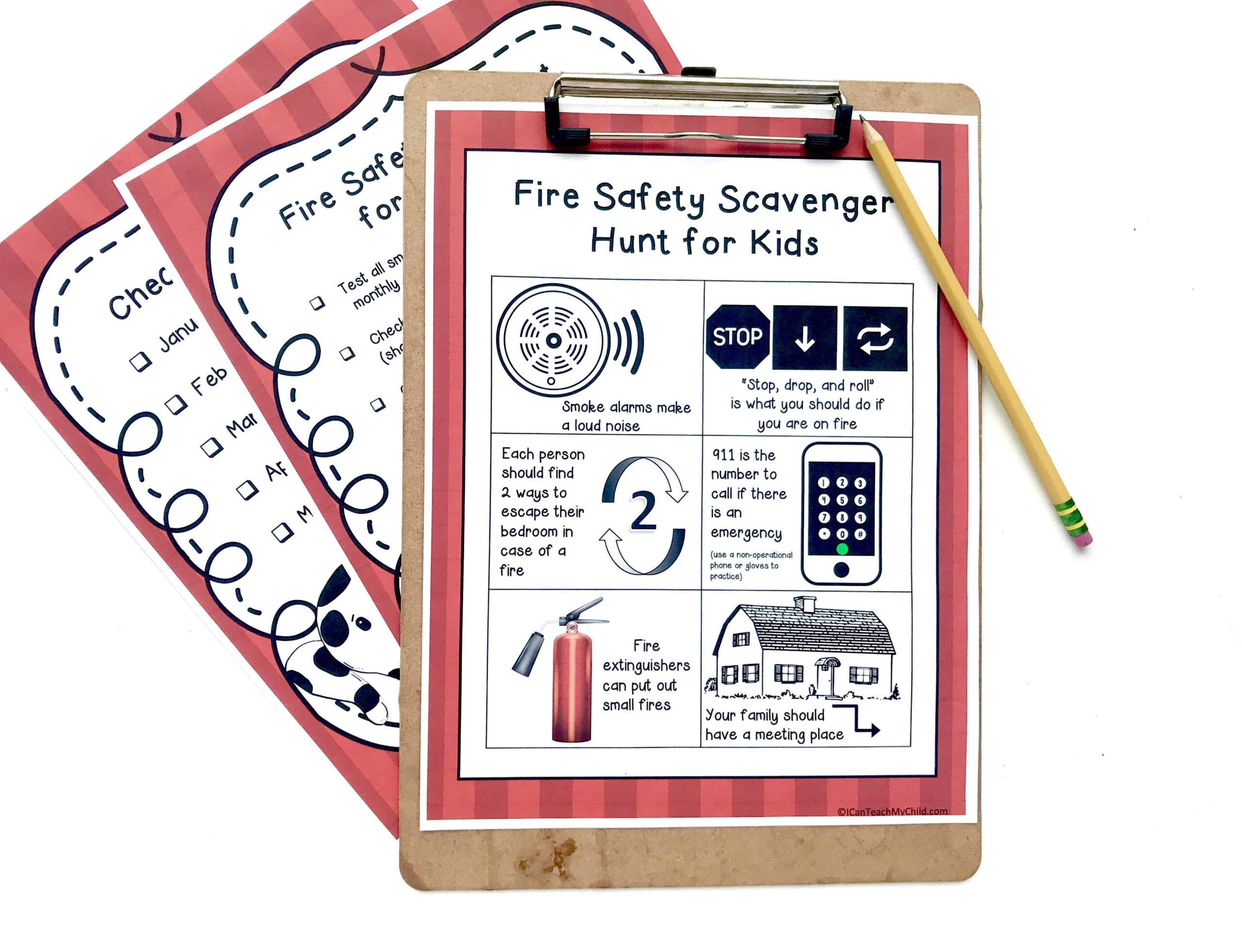 Fire Safety Checklist And Scavenger Hunt - I Can Teach My Child! inside Fire Safety Scavenger Hunt Printable