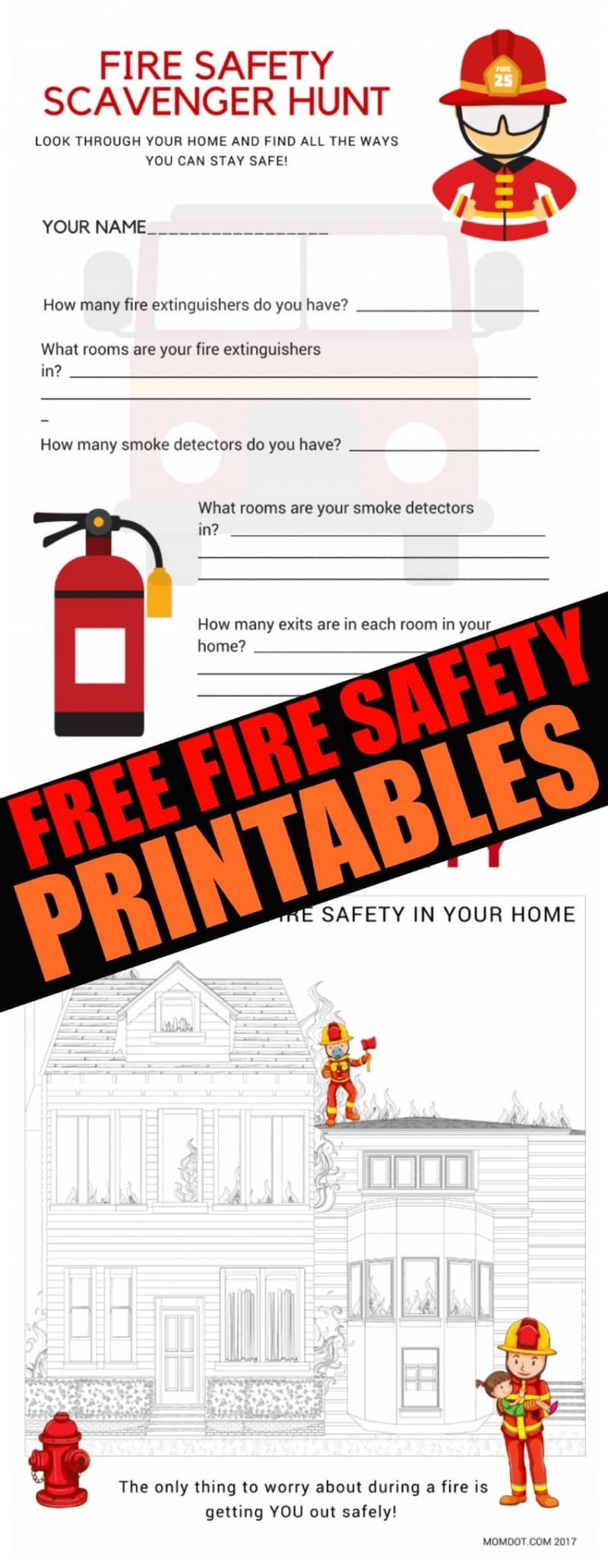 Fire Safety Scavenger Hunt Free Printable Download For Kids for Fire Safety Scavenger Hunt Printable