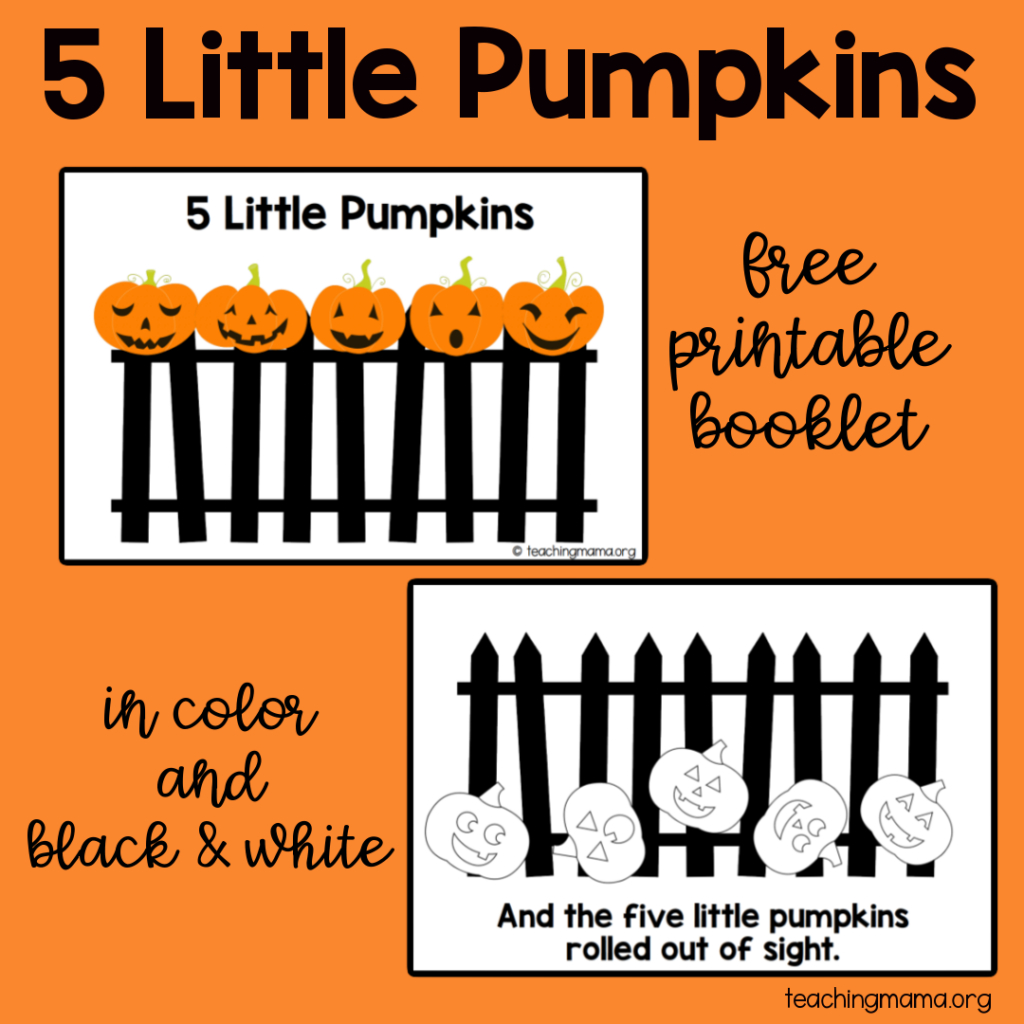 Five Little Pumpkins - Free Rhyme Booklet intended for 5 Little Pumpkins Book Printable