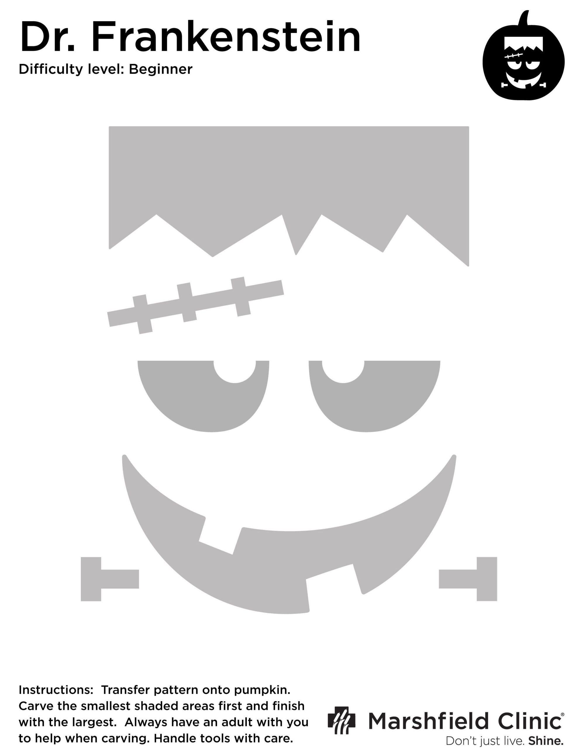 Frankenstein (Free Pumpkin Stencil - Pumpkin Pattern - Pumpkin pertaining to Frankenstein Printable Pumpkin Stencil