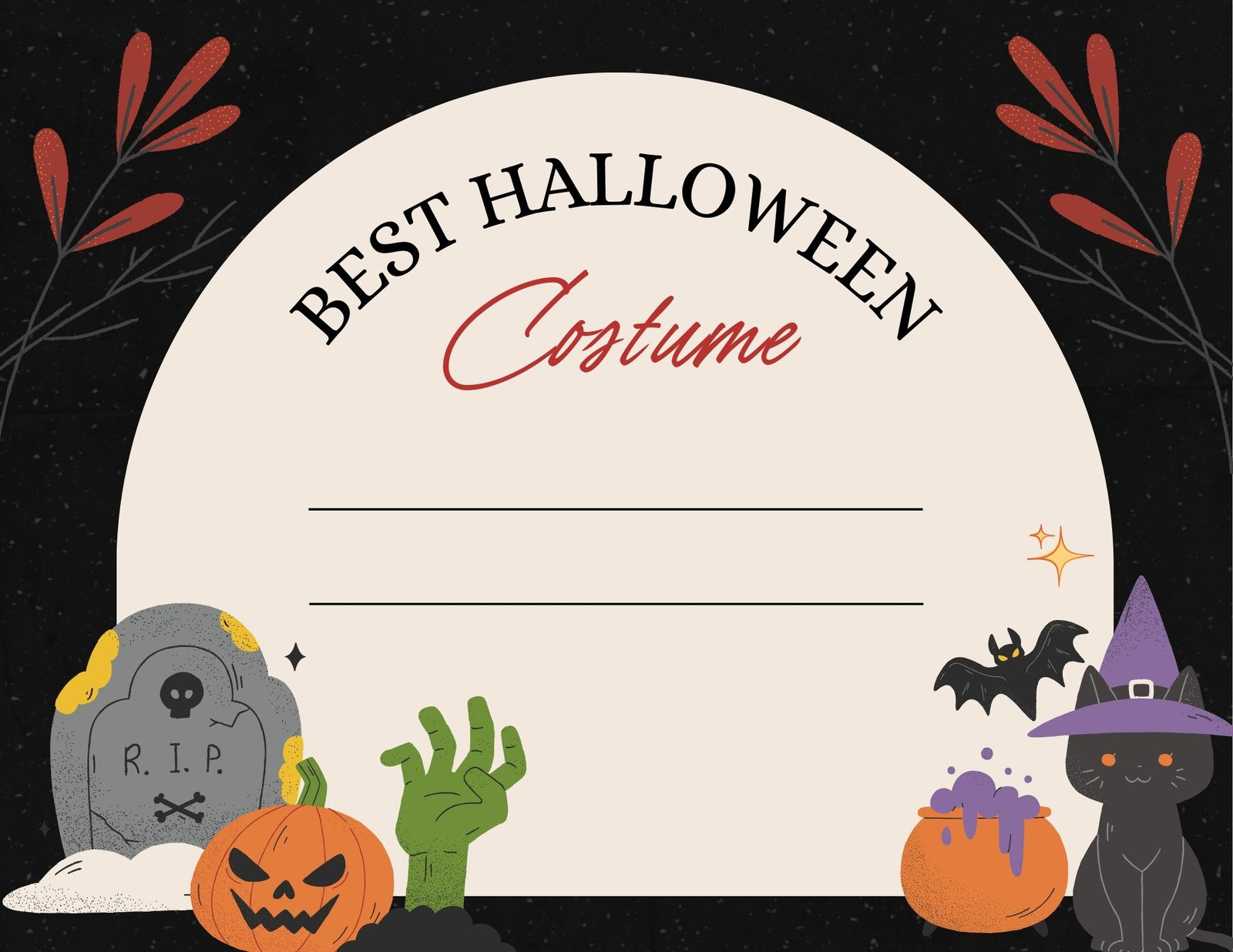 Free Custom Printable Halloween Certificate Templates | Canva in Free Printable Halloween Certificate Template