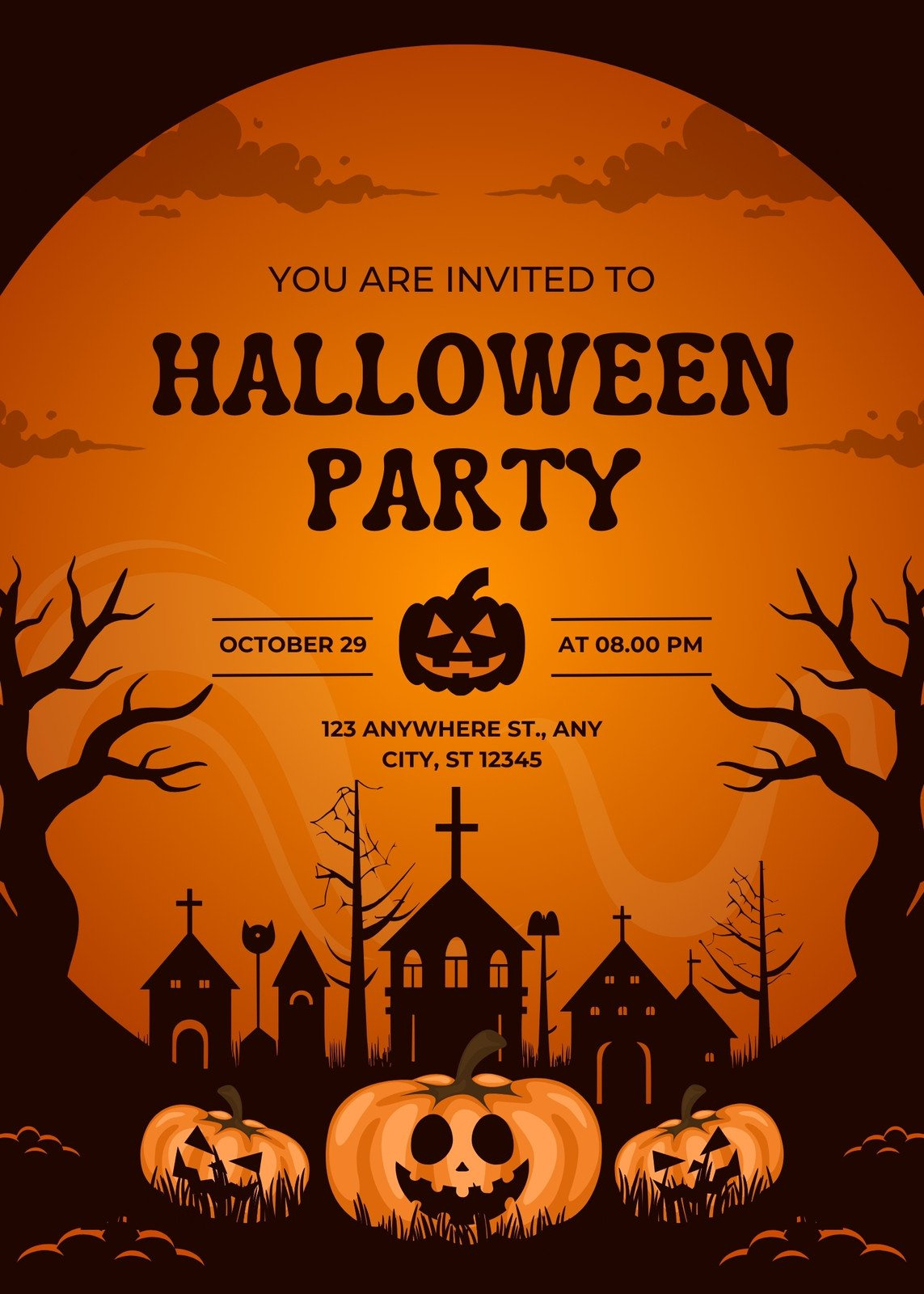 Free Custom Printable Halloween Poster Templates | Canva throughout Printable Halloween Poster Template