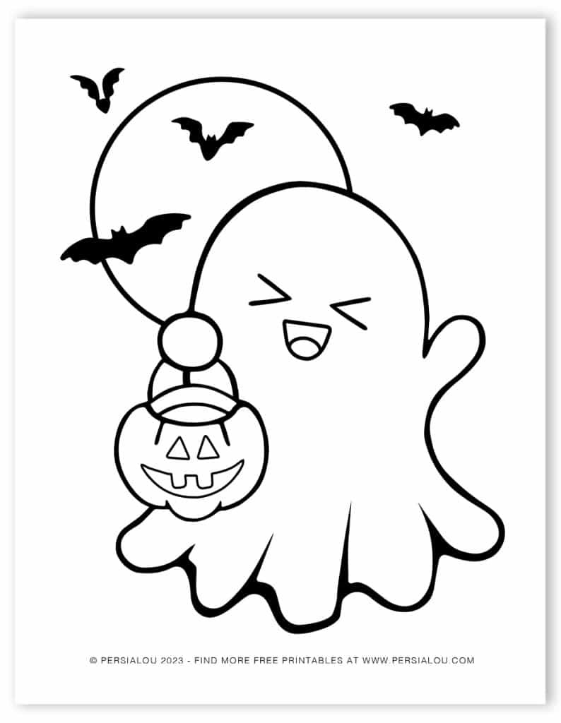 Free Cute Ghost Coloring Pages throughout Printable Halloween Ghost Pictures