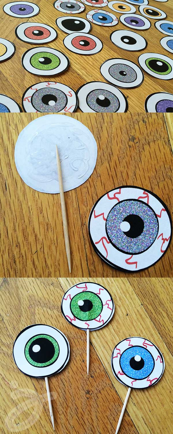 Free Eyeballs Printable For Halloween Cupcake Toppers - Angie throughout Printable Halloween Eyeballs