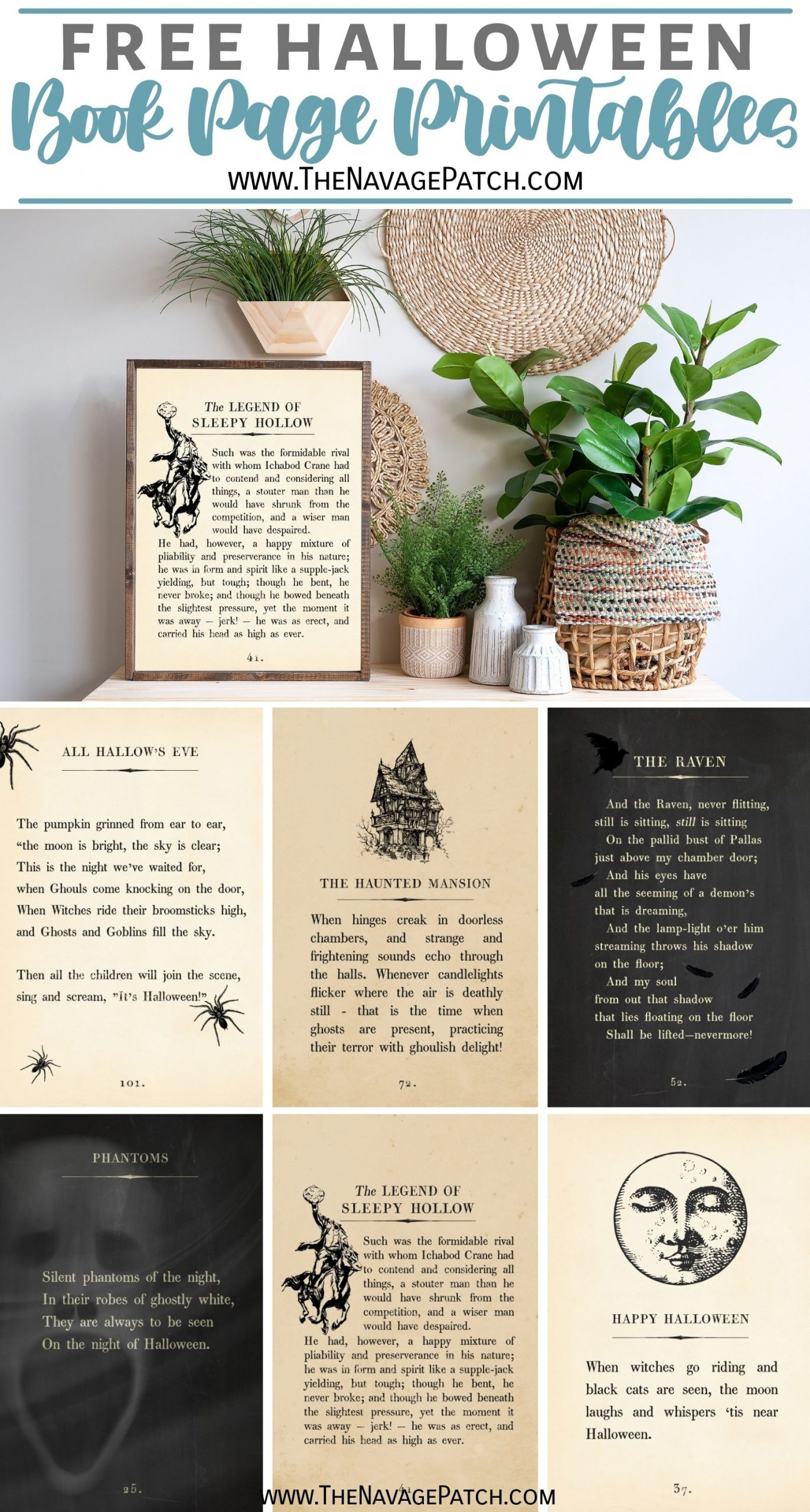 Free Halloween Book Page Printables - The Navage Patch pertaining to Printable Halloween Book
