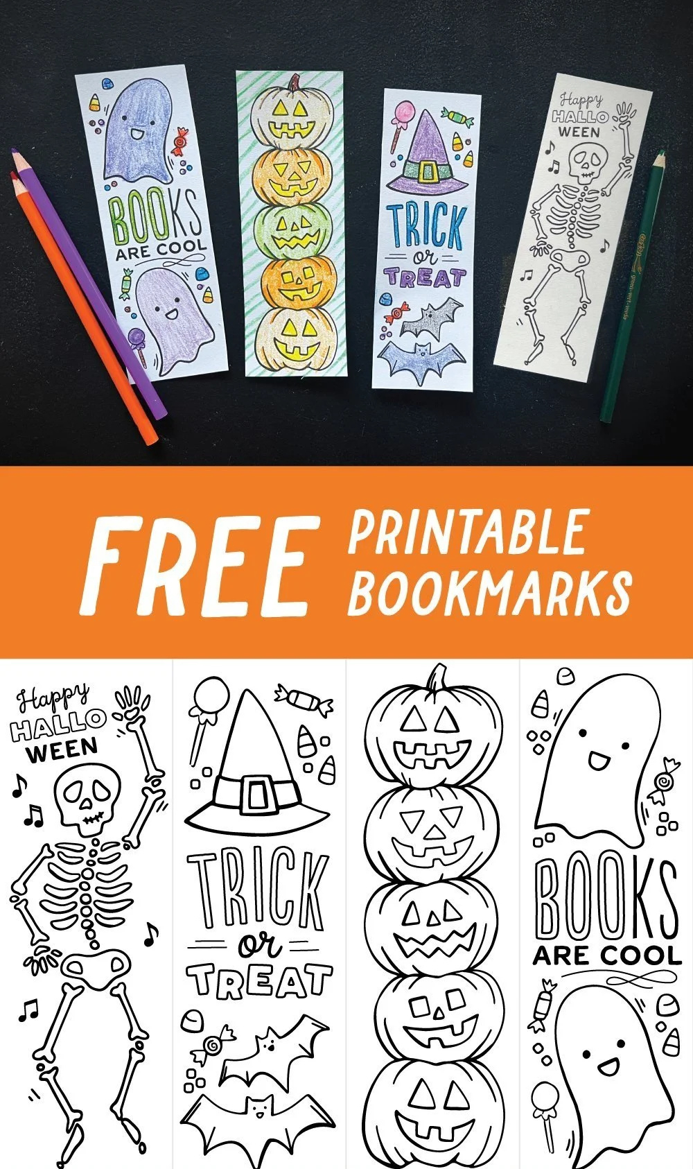 Free Halloween Bookmarks — Jessie Steury with Free Printable Halloween Coloring Bookmarks