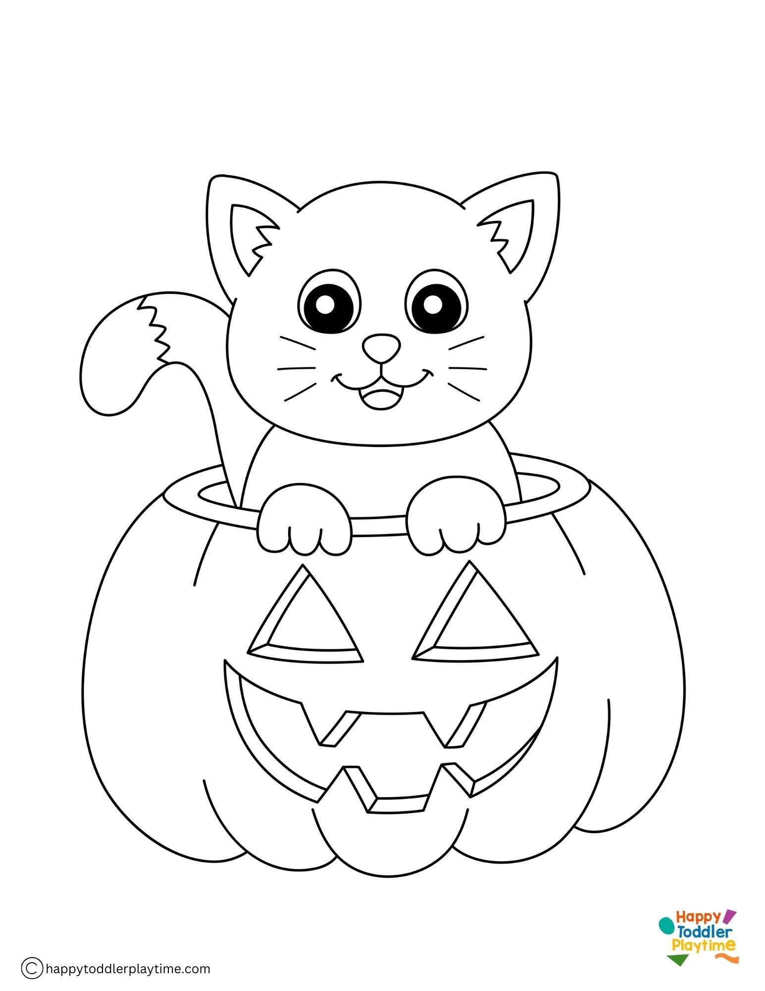 Free Halloween Cat Coloring Pages - Happy Toddler Playtime intended for Printable Halloween Cat