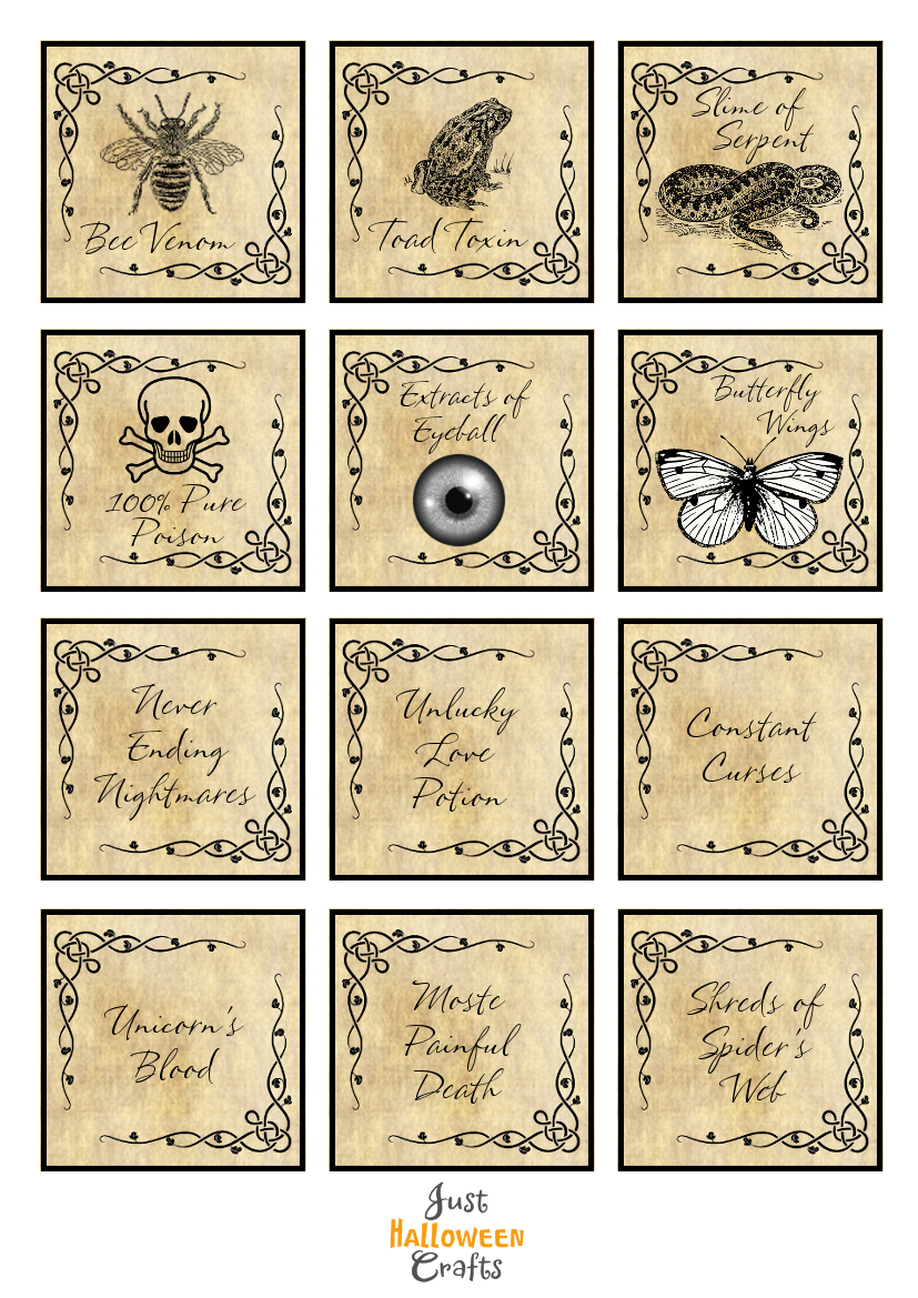 Free Halloween Potion Bottle Labels To Print pertaining to Free Printable Halloween Potion Bottle Labels