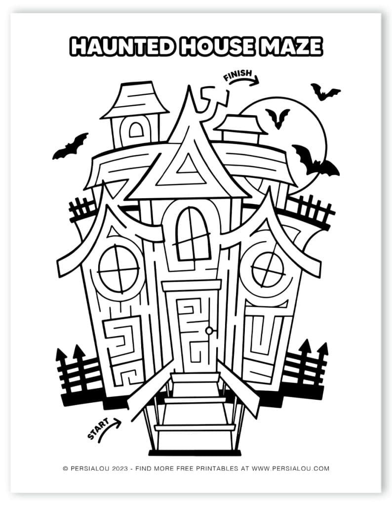 Free Halloween Printable Maze Worksheets For Kids And Adults for Printable Halloween Mazes For Kids