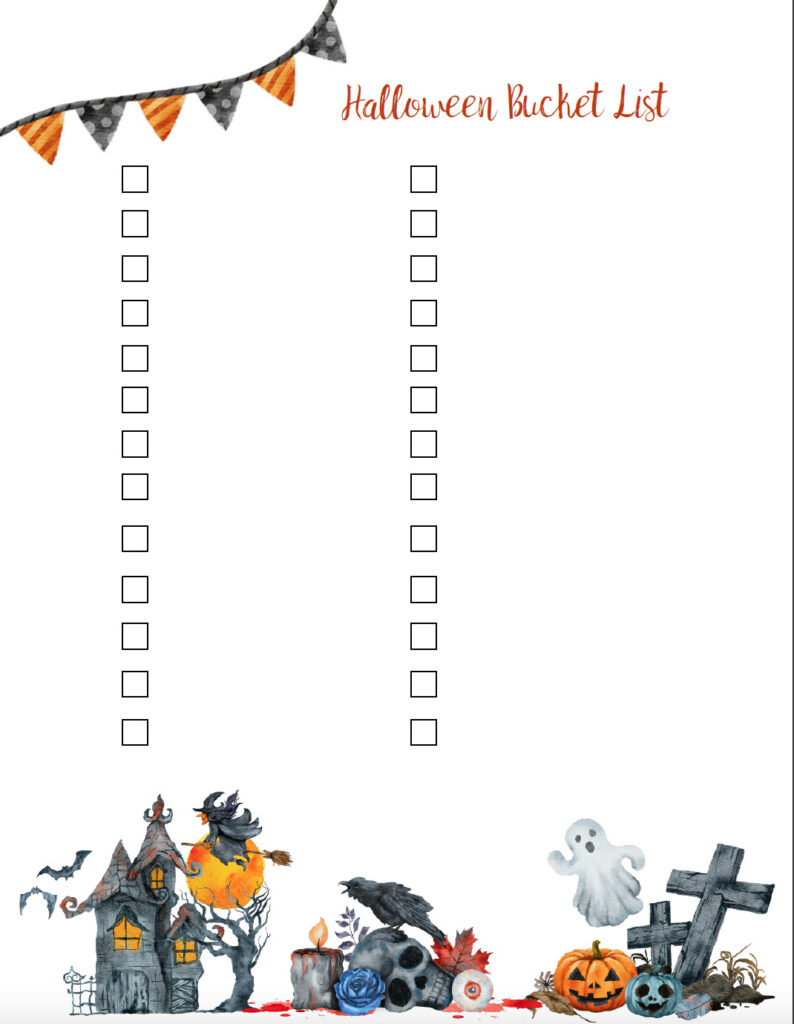 Free Halloween Printables with regard to Printable Halloween List