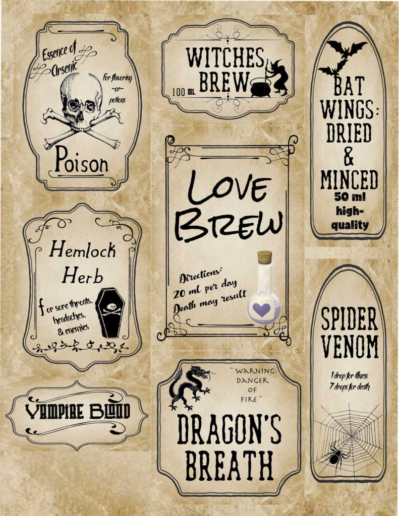 Free Halloween Printables within Halloween Labels Free Printable