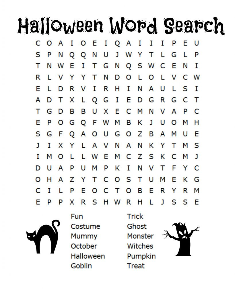 Free Halloween Word Search &amp;amp; Counting Printables regarding Halloween Word Search Printable Grade 3