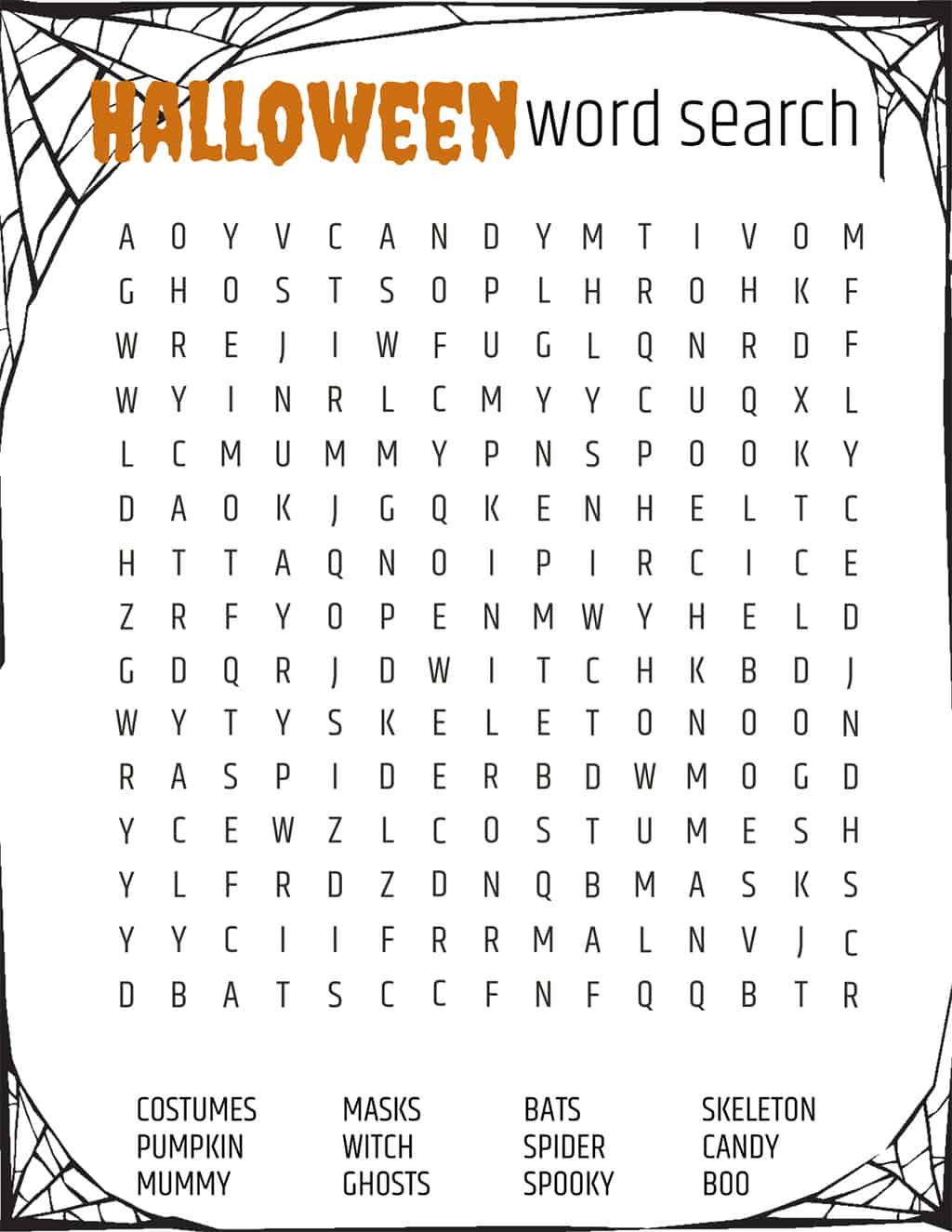 Free Halloween Word Search Printable - Pretty Providence regarding Large Print Word Search Printable Halloween