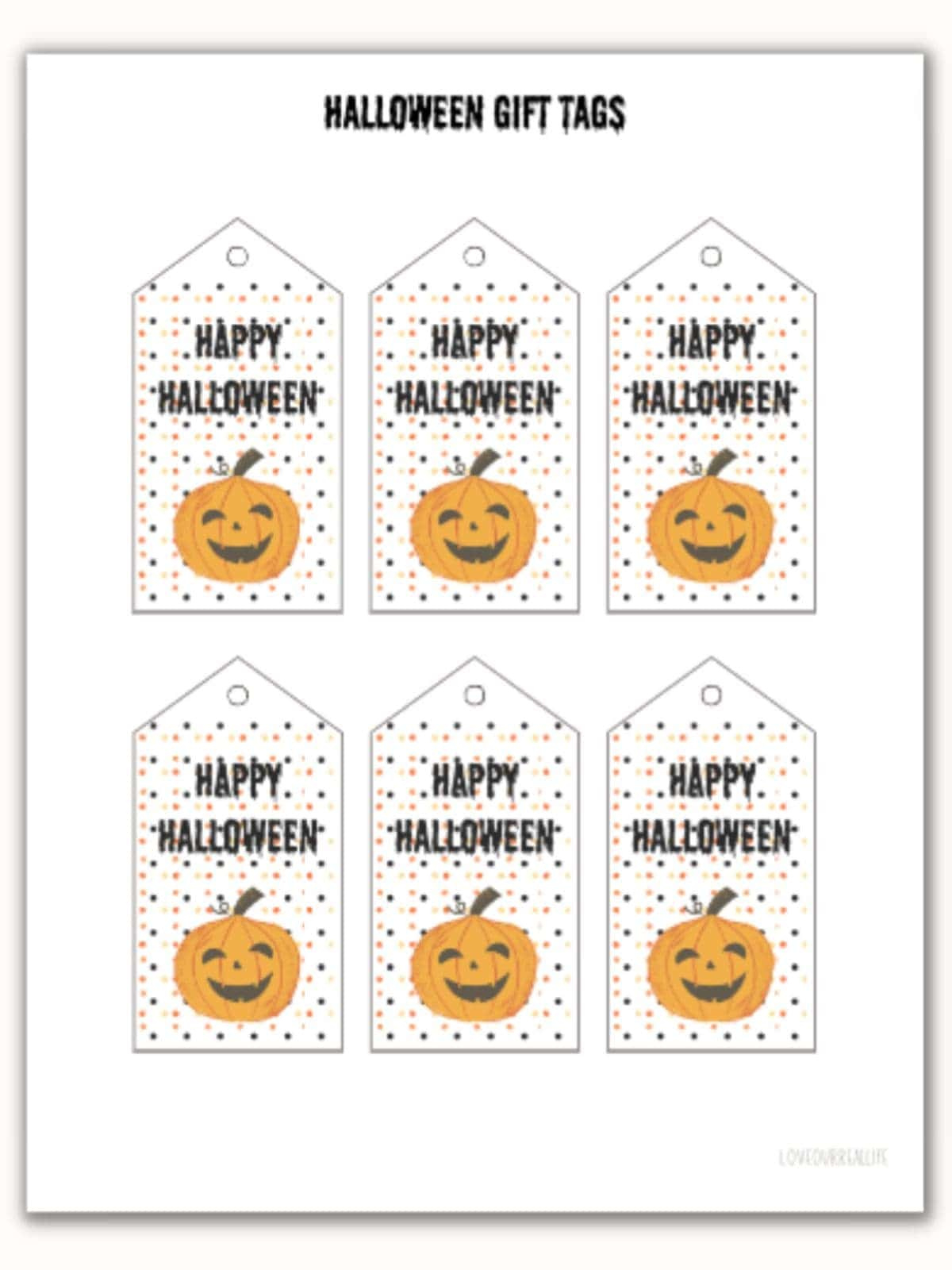 Free Happy Halloween Gift Tag Printables ⋆ Love Our Real Life with Printable Halloween Tags For Goodie Bags