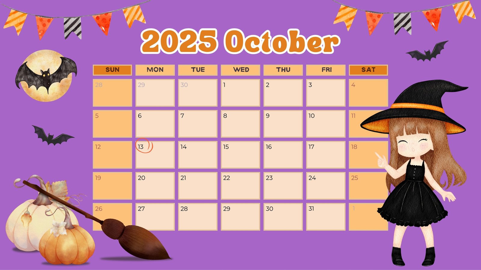 Free October 2025 Calendar Templates To Customize | Canva intended for October 2025 Calendar Printable Halloween Theme