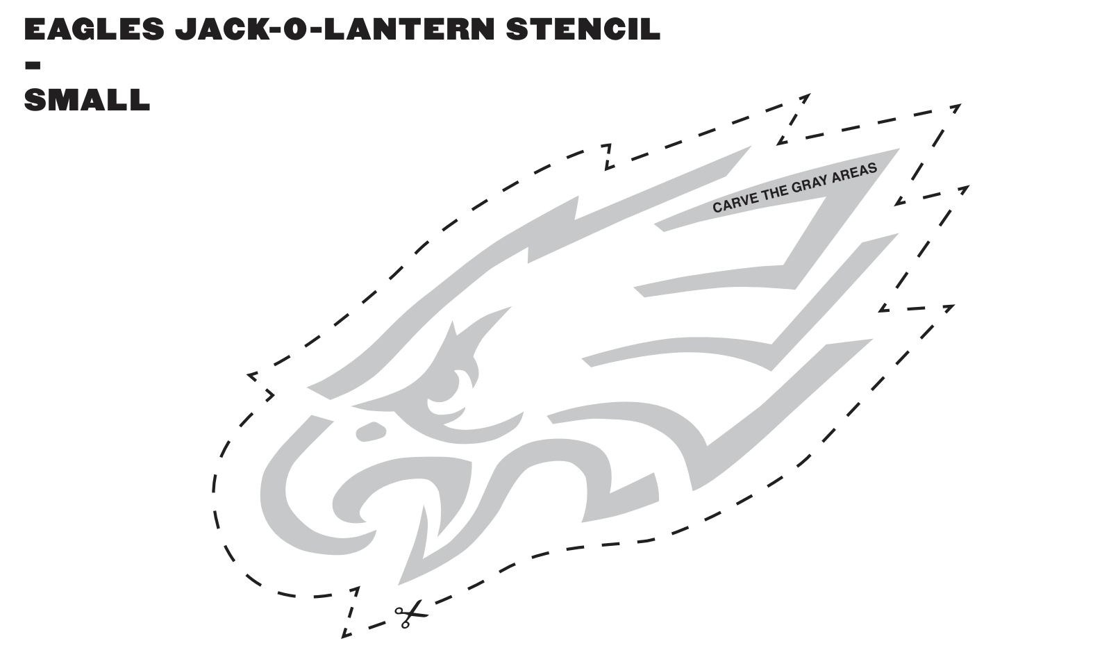 Free Philadelphia Eagles Pumpkin Carving Template And Stencil with Printable Eagles Pumpkin Stencil