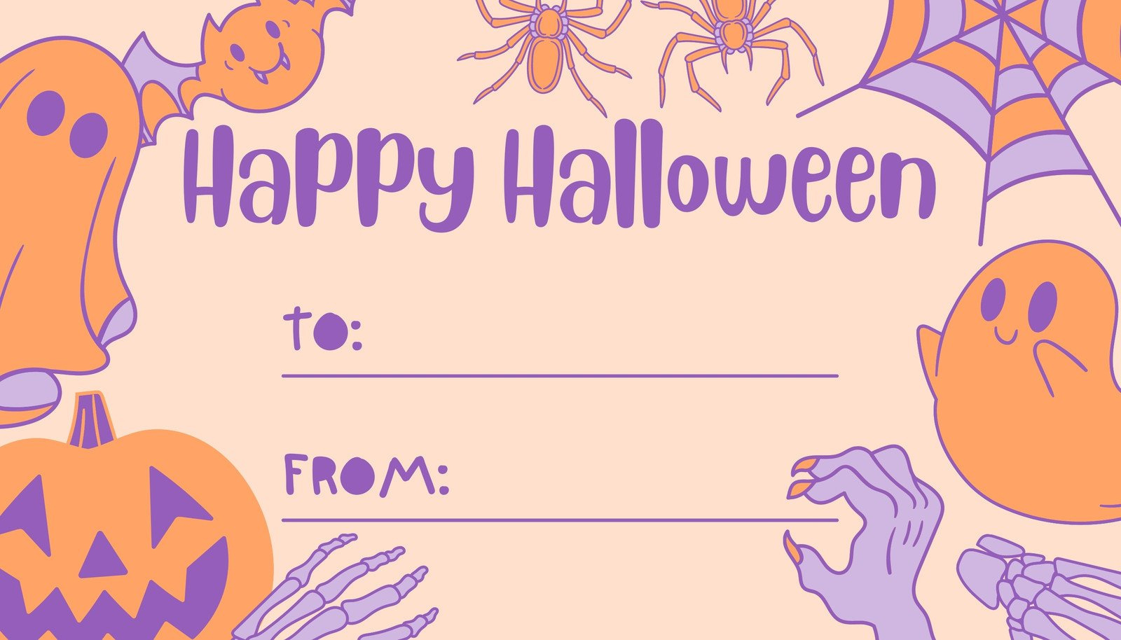 Free Printable And Customizable Halloween Tag Templates | Canva throughout Halloween Name Tags Free Printable