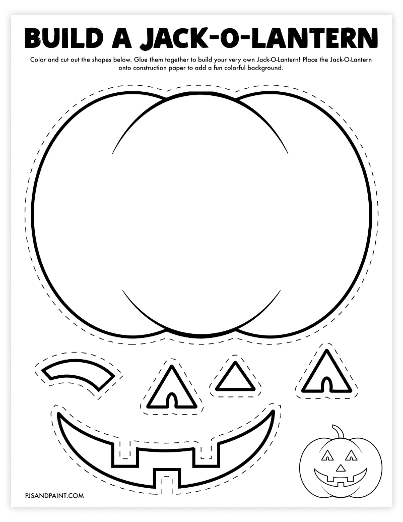 Free Printable Build A Jack-O-Lantern Craft - Pjs And Paint in Design Your Own Pumpkin Printable