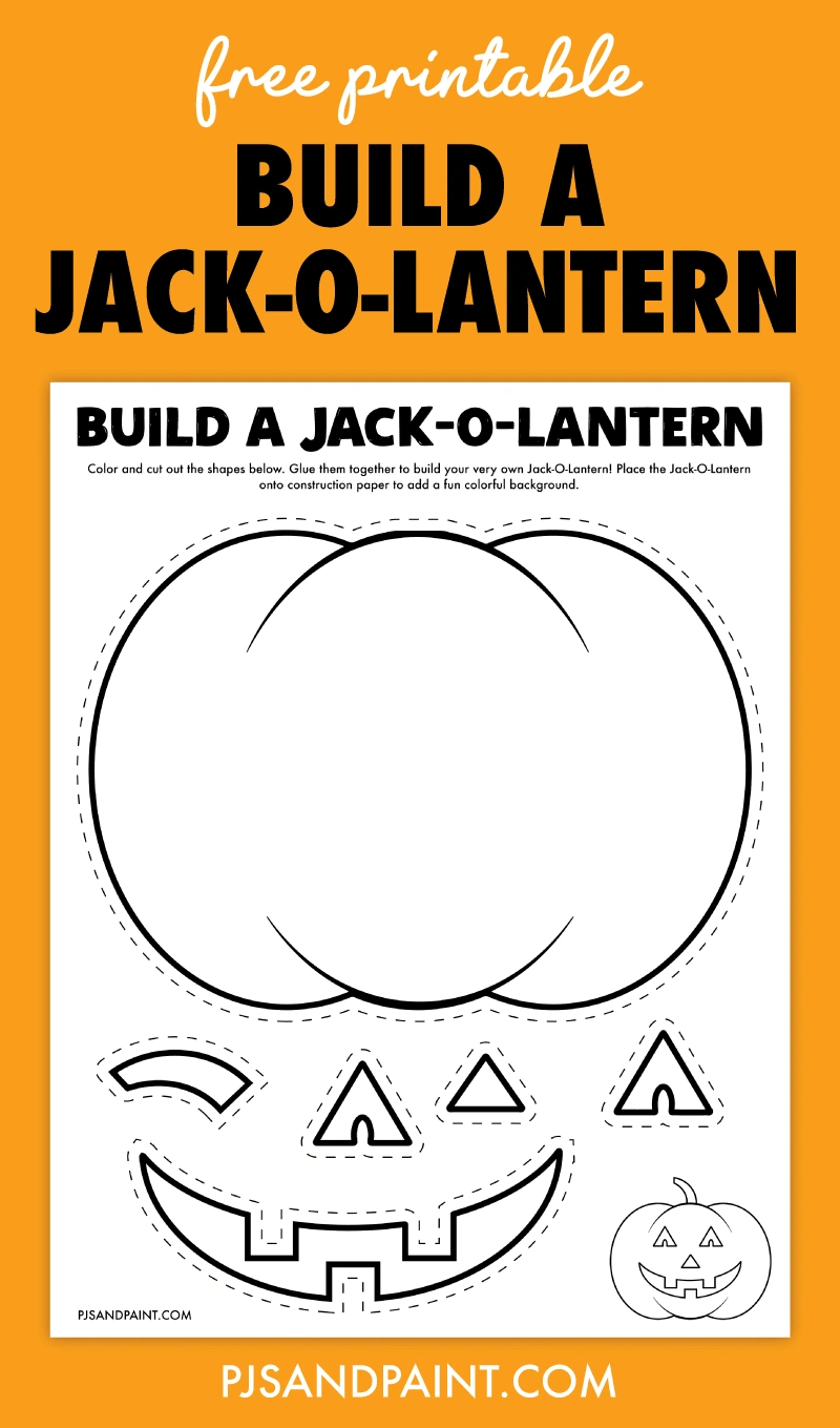 Free Printable Build A Jack-O-Lantern Craft - Pjs And Paint with Build A Pumpkin Printable