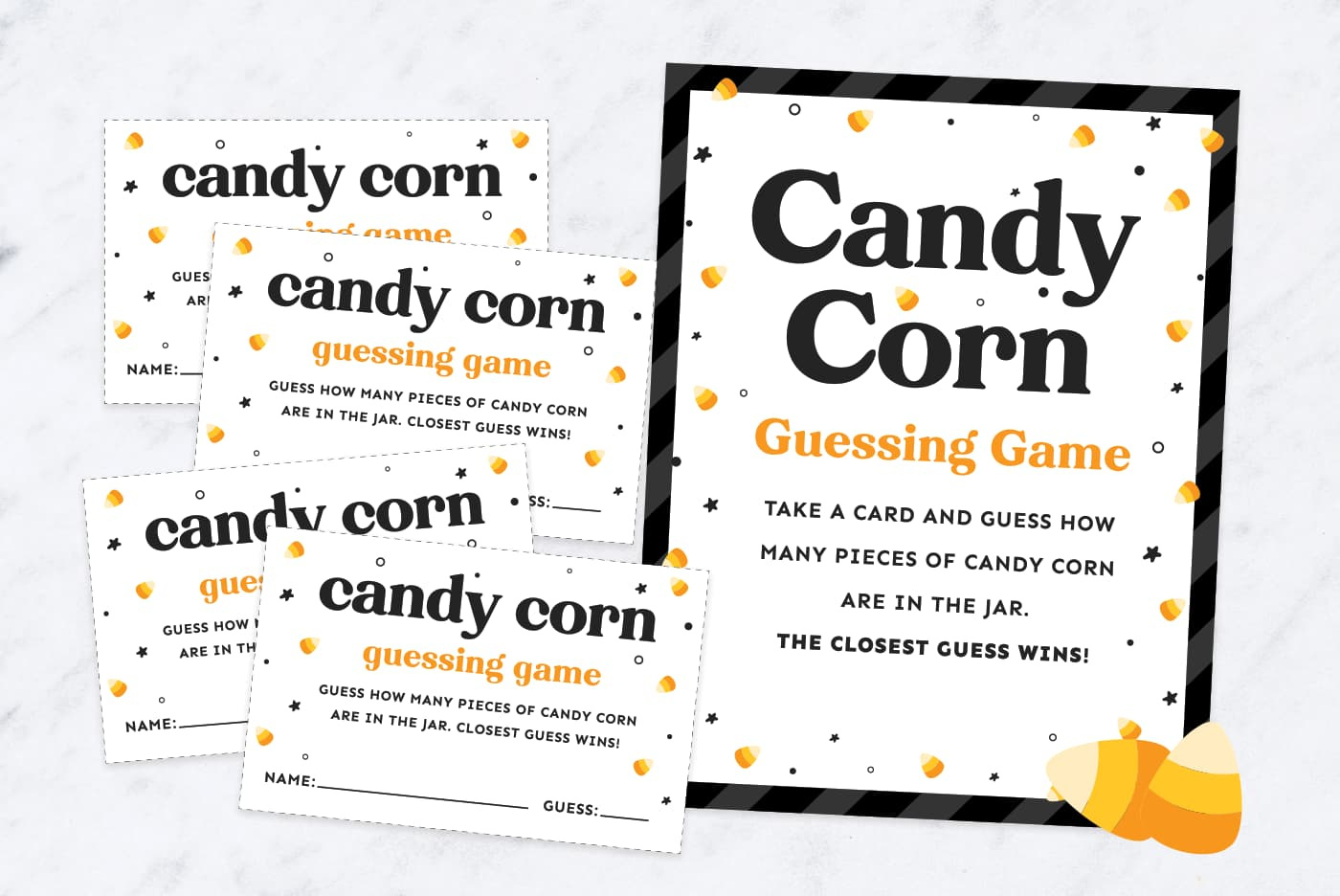 Free Printable Candy Corn Guessing Game Cards - Favorite Printables within Guess How Many In The Jar Printable Halloween