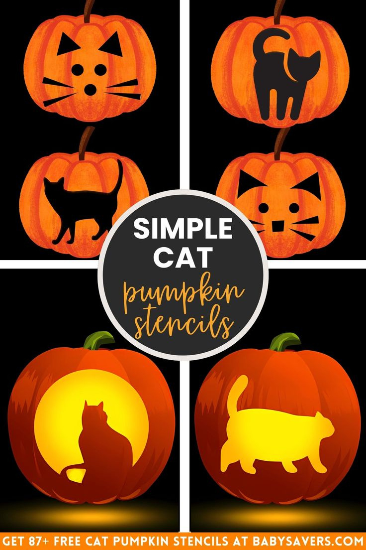 Free Printable Cat Pumpkin Carving Stencils Get Into The Halloween for Cat Pumpkin Template Printable