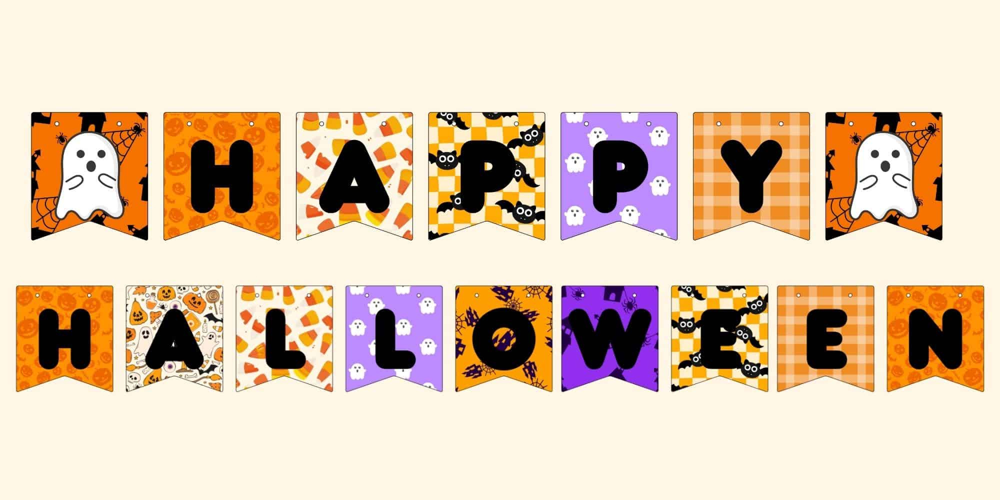 Free Printable Halloween Banner Sign Pdf regarding Happy Halloween Banner Printable