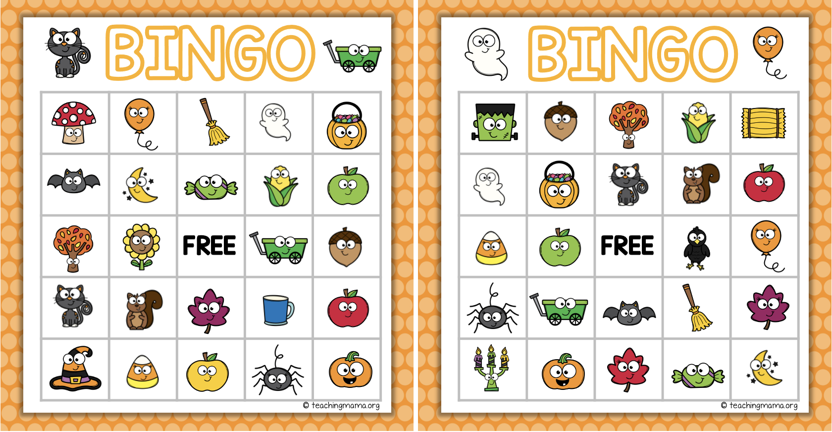 Free Printable Halloween Bingo Game - Teaching Mama regarding Free Printable Halloween Bingo Cards For Kids