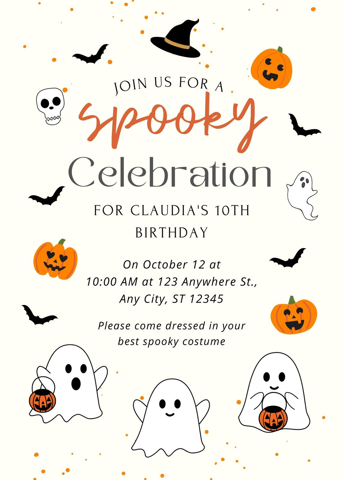 Free Printable Halloween Birthday Invitation Templates | Canva throughout Printable Halloween Invitations Free
