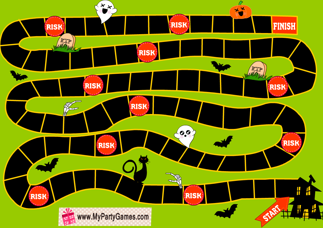 Free Printable Halloween Board Game For Kids inside Printable Halloween Board Games