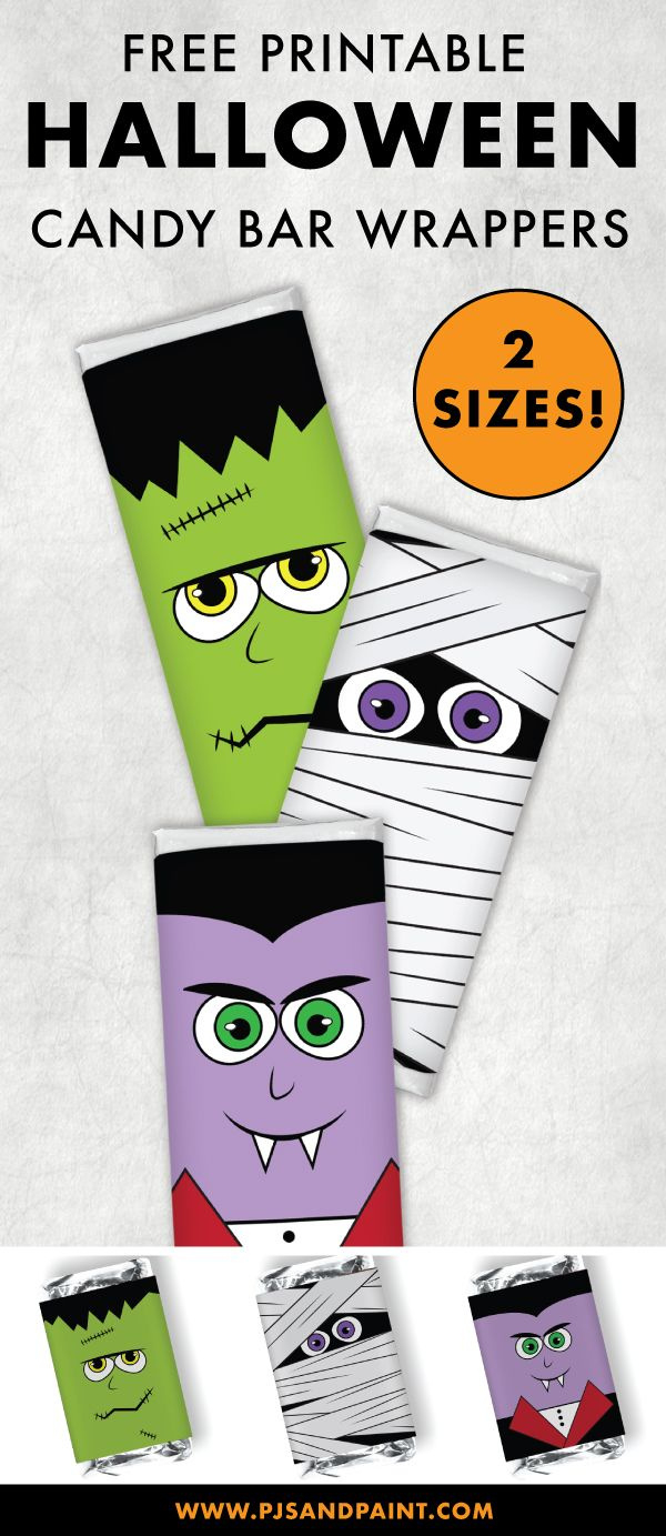 Free Printable Halloween Candy Bar Wrappers | Full Size And Mini inside Free Printable Halloween Candy Wrappers