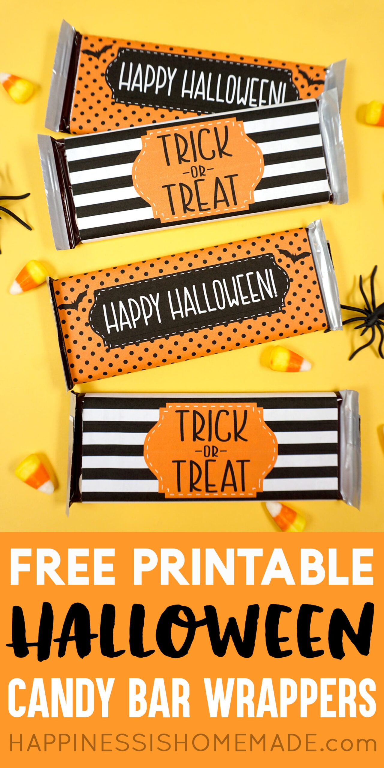 Free Printable Halloween Candy Bar Wrappers - Happiness Is Homemade with Free Printable Halloween Candy Wrappers