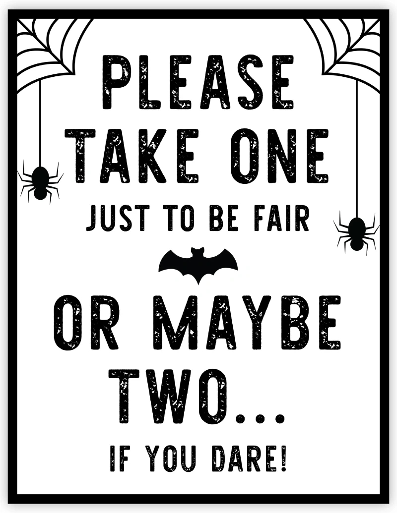 Free Printable Halloween Candy Sign | Please Take One - Pjs And Paint inside Printable Halloween Sign Please Take One