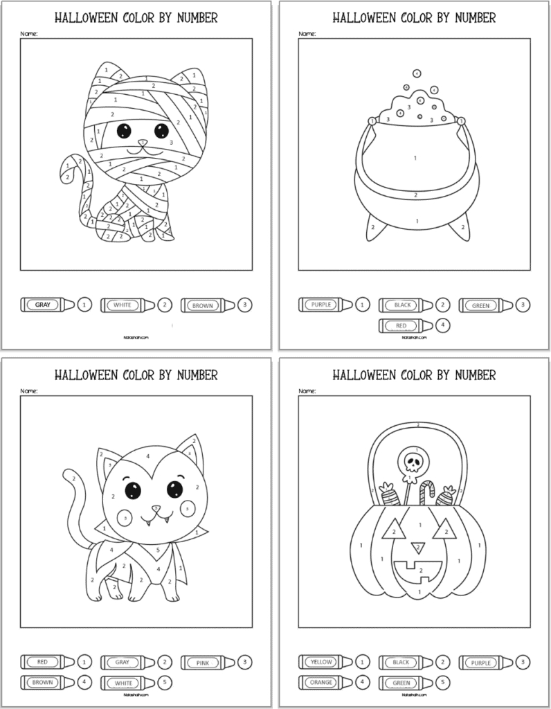Free Printable Halloween Colornumber - The Artisan Life regarding Free Printable Halloween Color By Number Pages For Kids