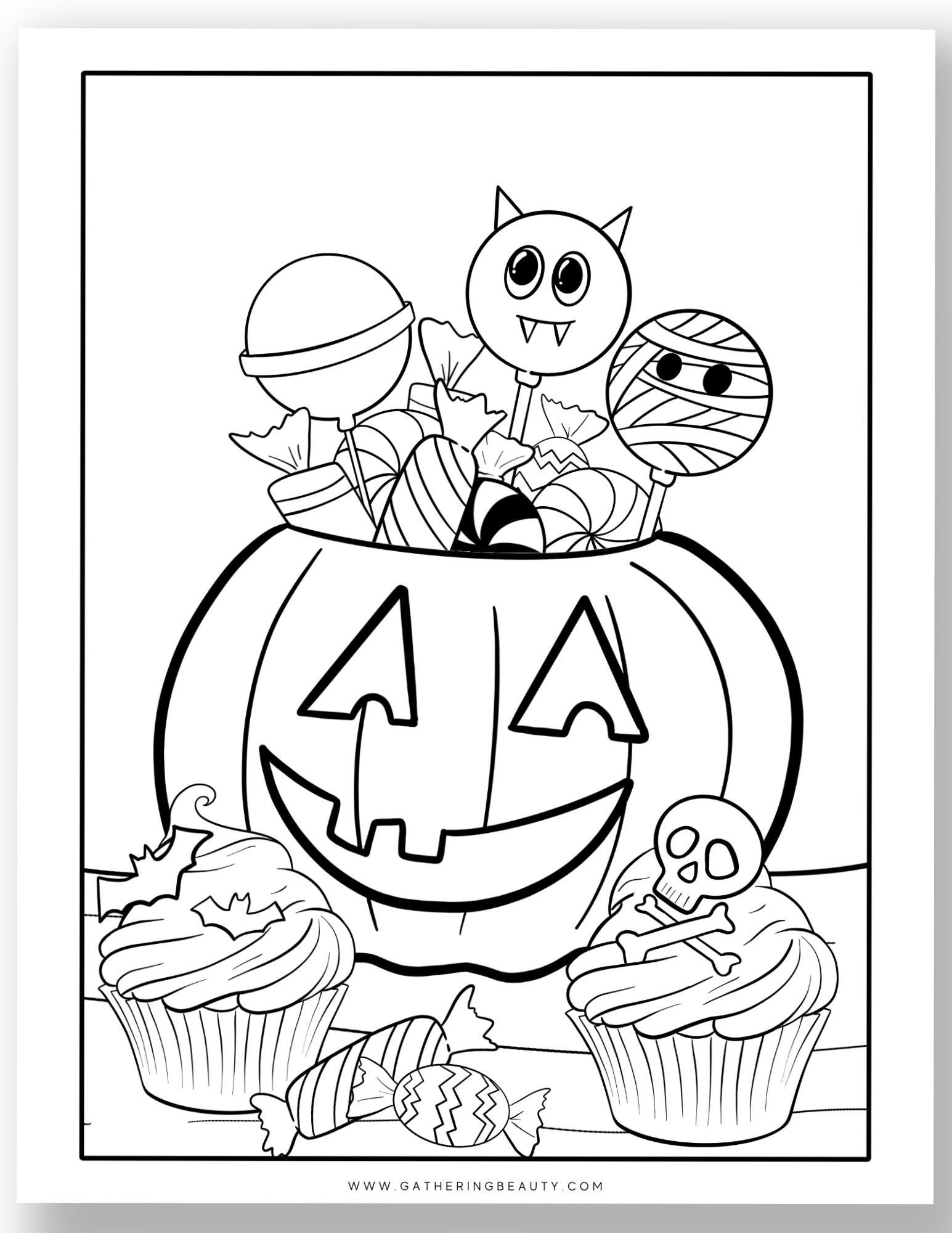 Free Printable Halloween Colouring Pages — Gathering Beauty for Printable Halloween Card To Color
