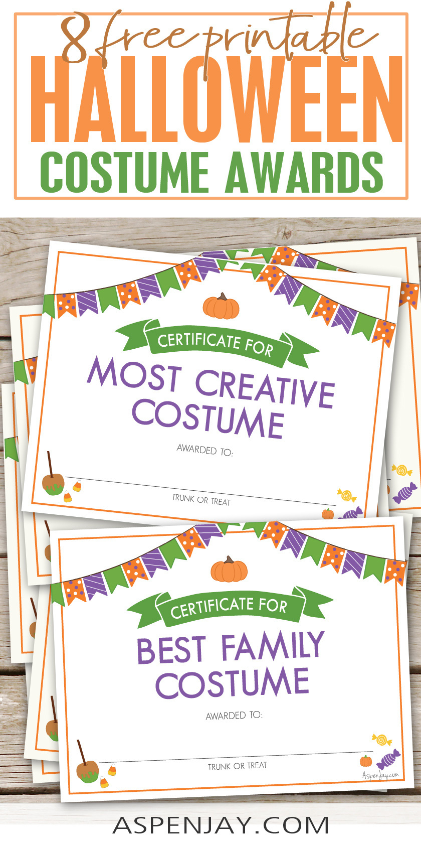 Free Printable Halloween Costume Awards For A Spooktacular Party pertaining to Printable Halloween Award Certificate