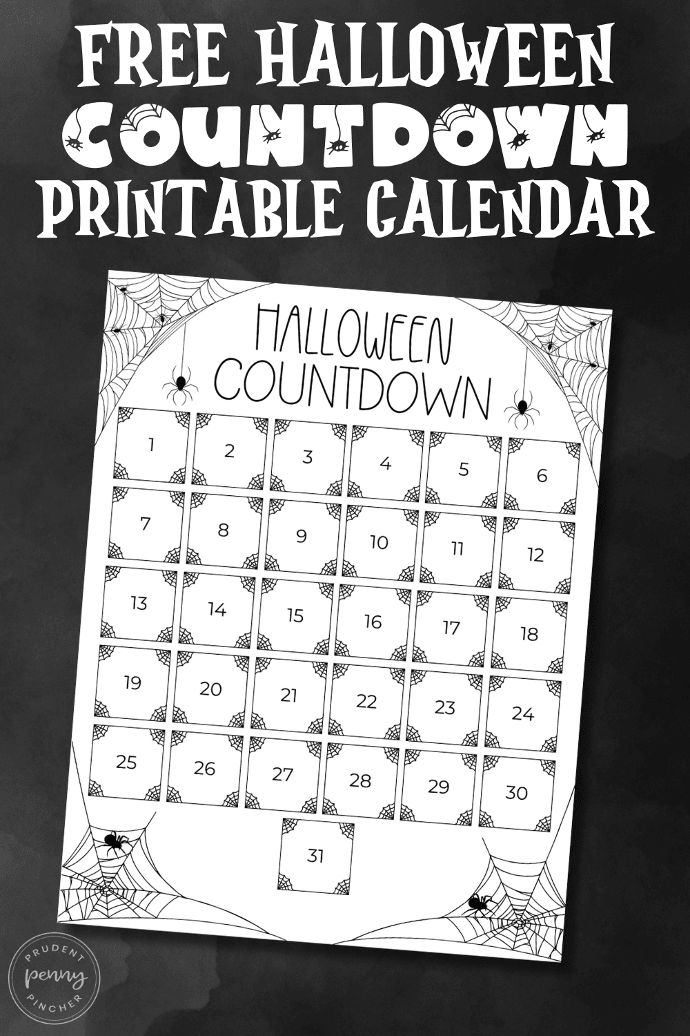 Free Printable Halloween Countdown Calendar - Prudent Penny Pincher within Printable Halloween Advent Calendar