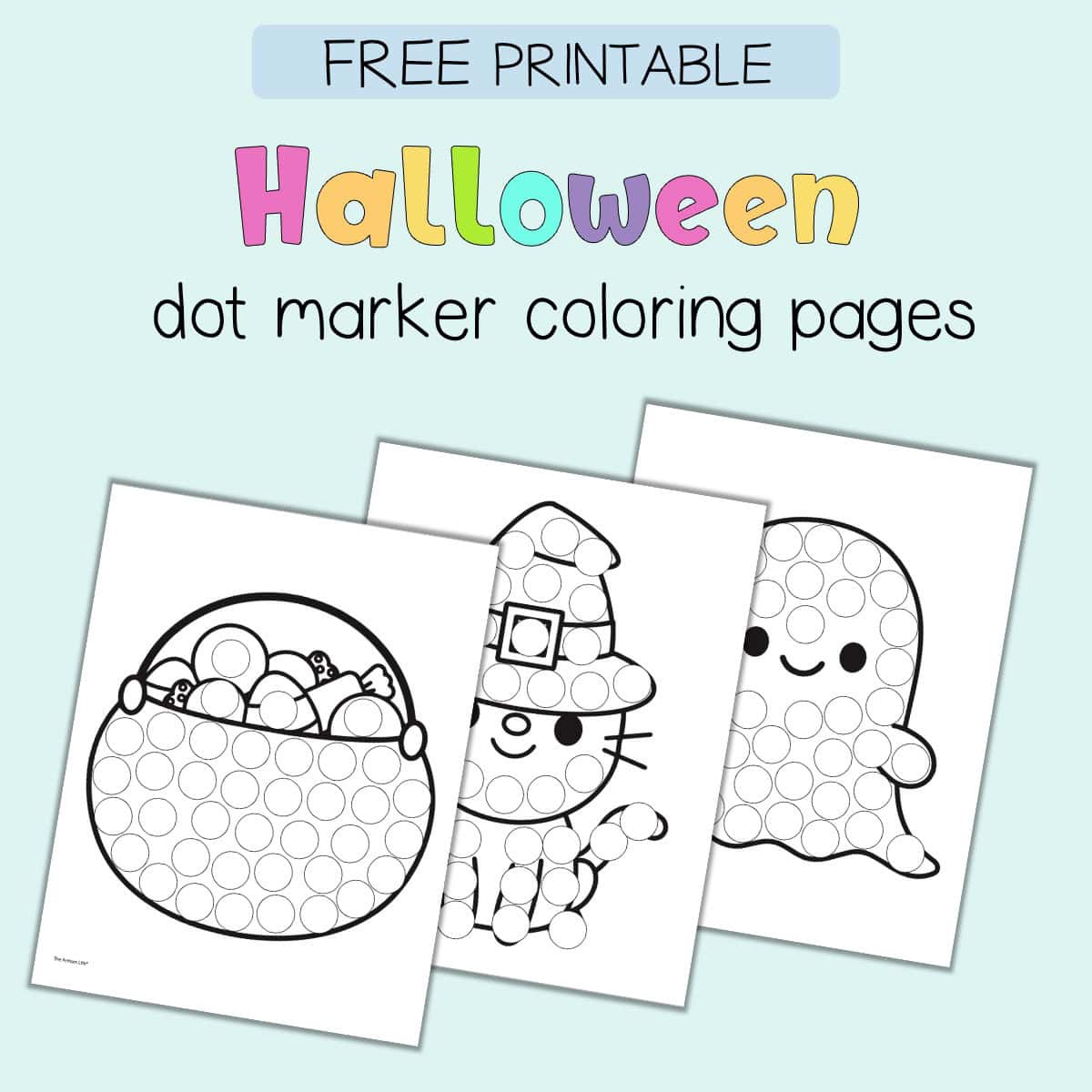 Free Printable Halloween Dot Marker Coloring Pages - The Artisan Life with regard to Free Printable Halloween Dot Art