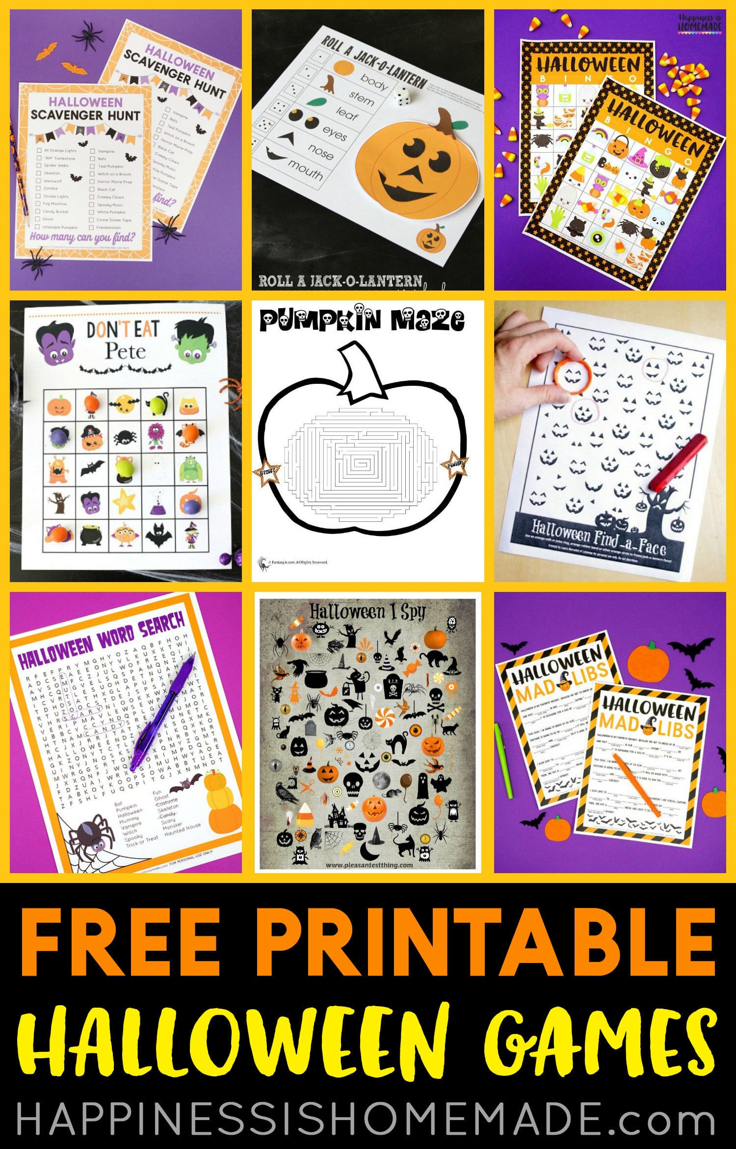 Free Printable Halloween Games - Happiness Is Homemade within Printable Halloween Game