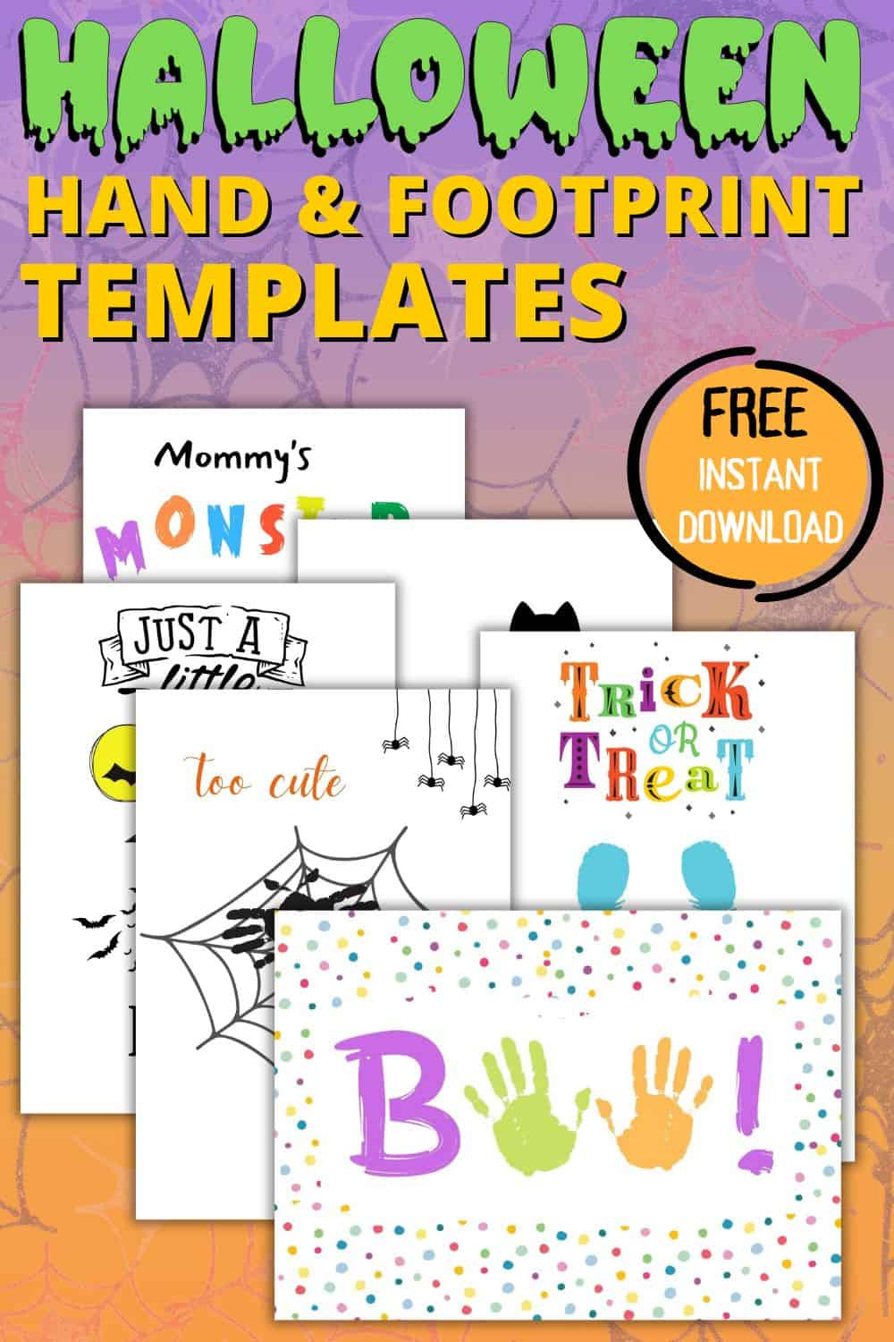Free Printable Halloween Handprint &amp;amp; Footprint Art – 6 Cute with Printable Halloween Handprint