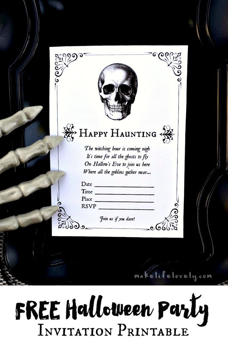 Free Printable Halloween Invitations {For Your Spooky Soiree!} intended for Printable Halloween Party Invitations For Adults