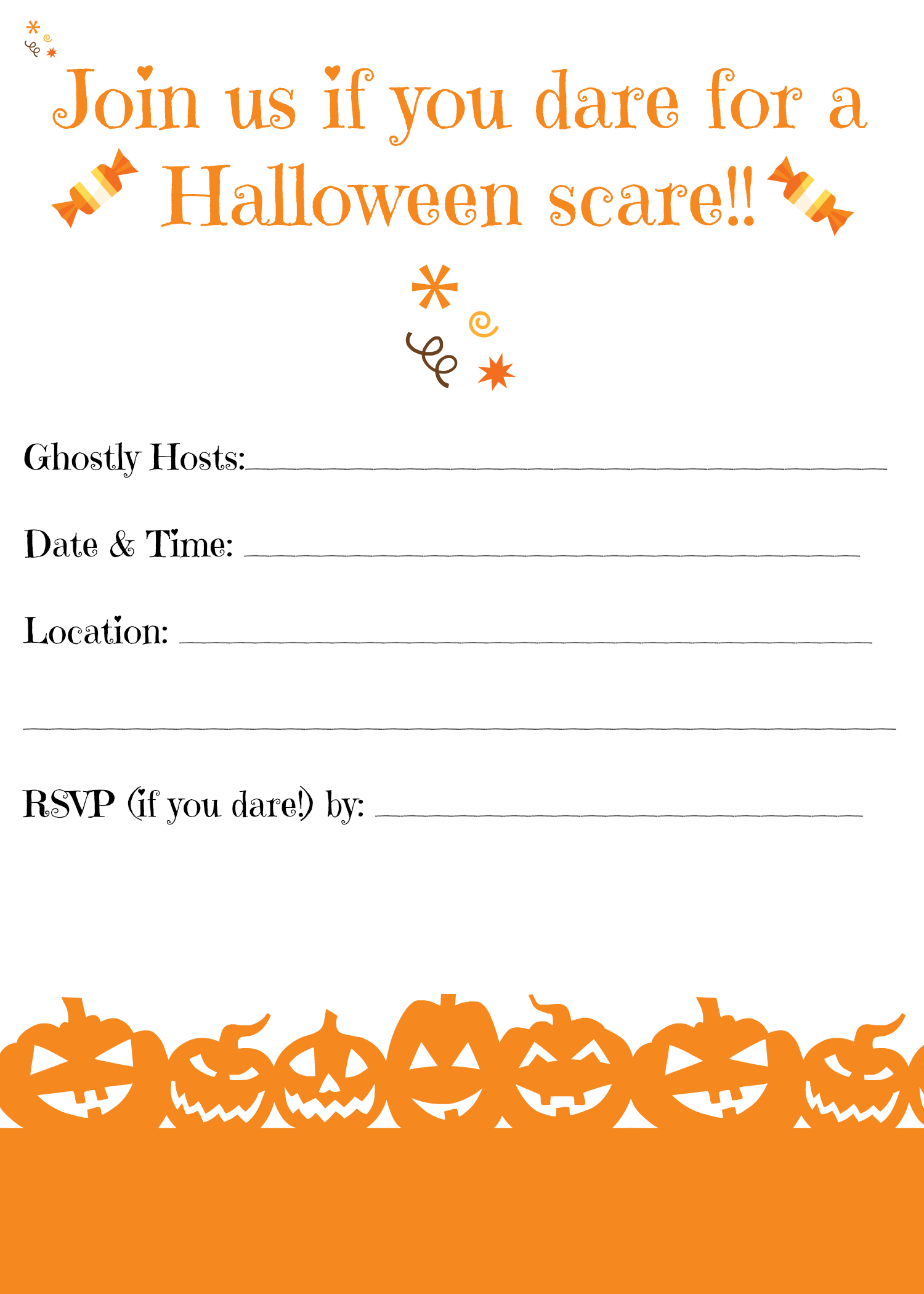 Free Printable Halloween Invitations For Your Super Spooktacular intended for Printable Halloween Invitations