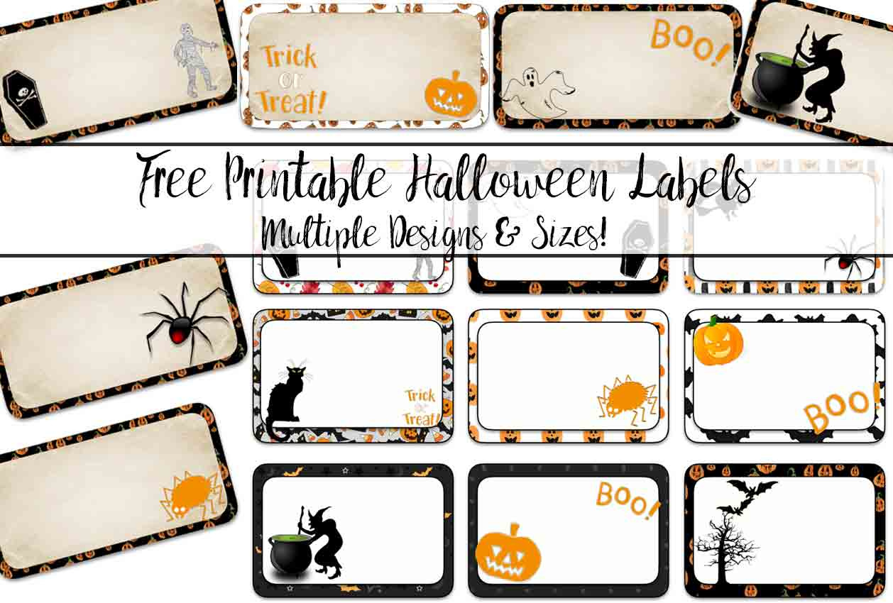 Free Printable Halloween Labels: Multiple Sizes, Multiple Designs within Free Printable Halloween Label