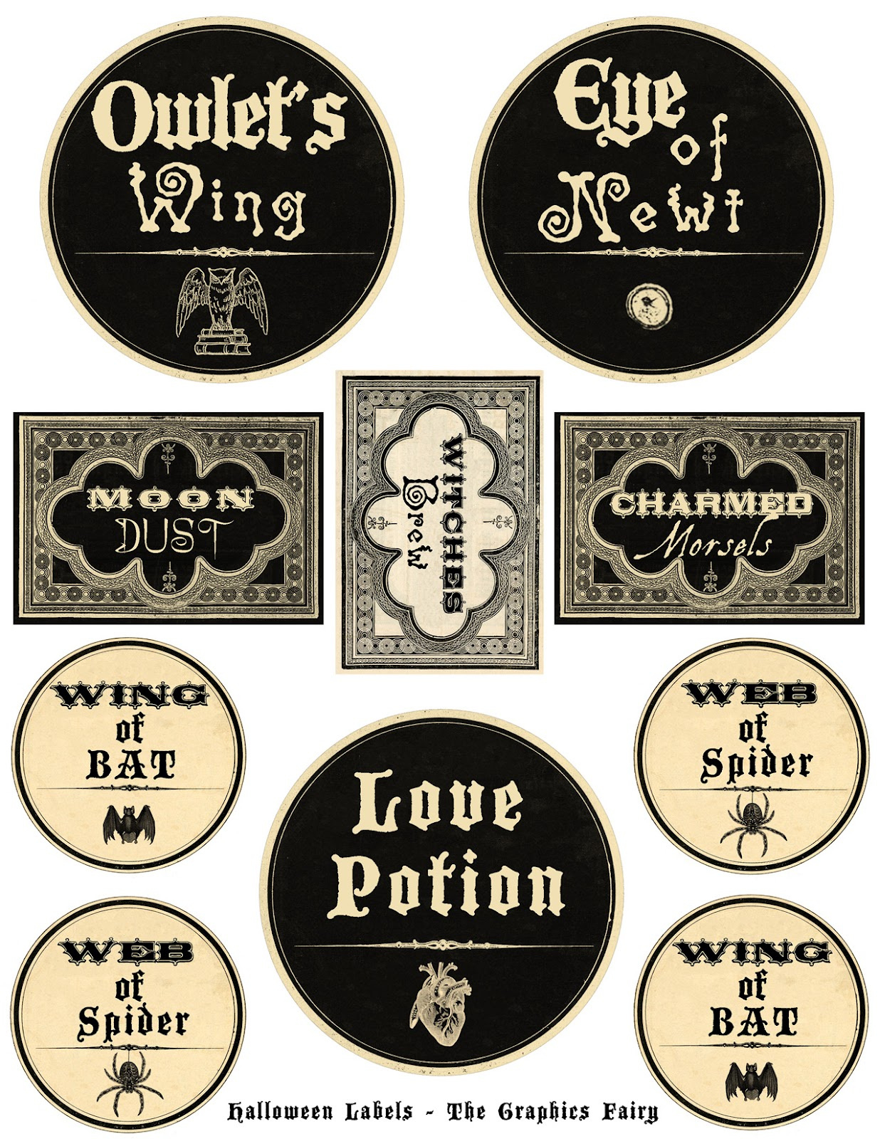 Free Printable Halloween Labels - Potions - The Graphics Fairy regarding Free Printable Halloween Wine Bottle Labels