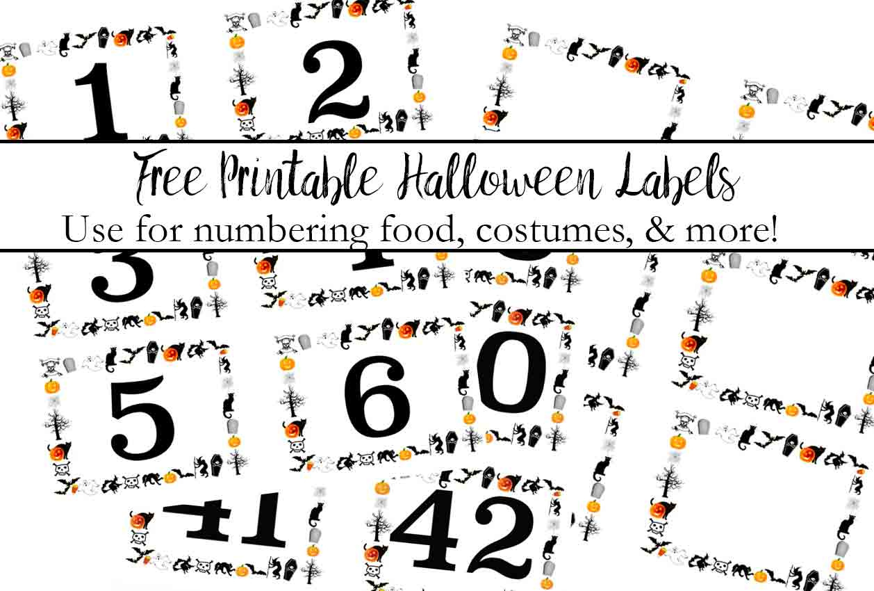 Free Printable Halloween Numbered Labels (Plus Blanks!) for Free Printable Halloween Costume Voting Ballots