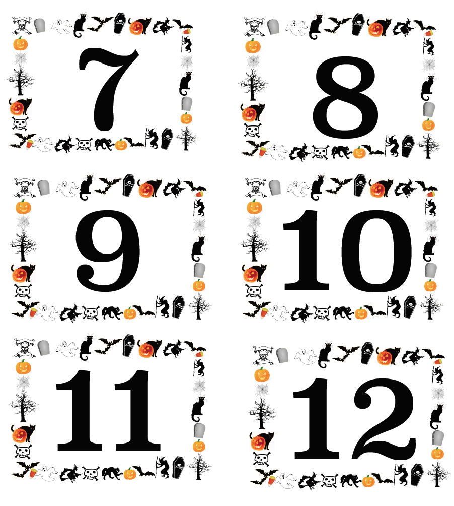 Free Printable Halloween Numbered Labels (Plus Blanks!) pertaining to Printable Halloween Numbers