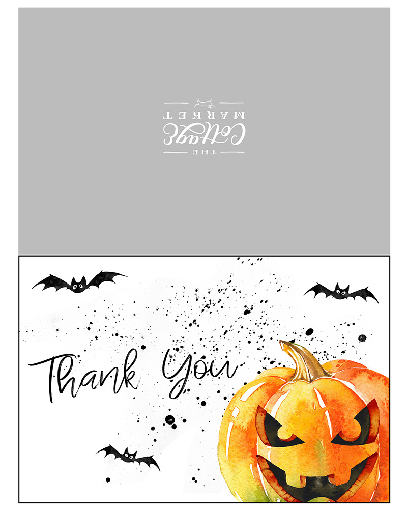 Free Printable Halloween Party Pack - The Cottage Market for Free Printable Halloween Thank You Cards