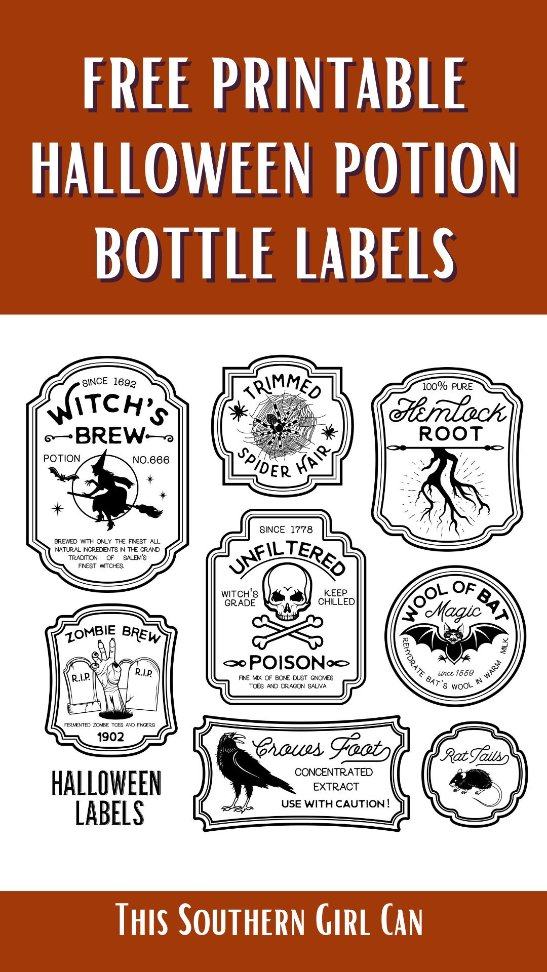 Free Printable Halloween Potion Bottle Labels with regard to Free Printable Halloween Potion Bottle Labels