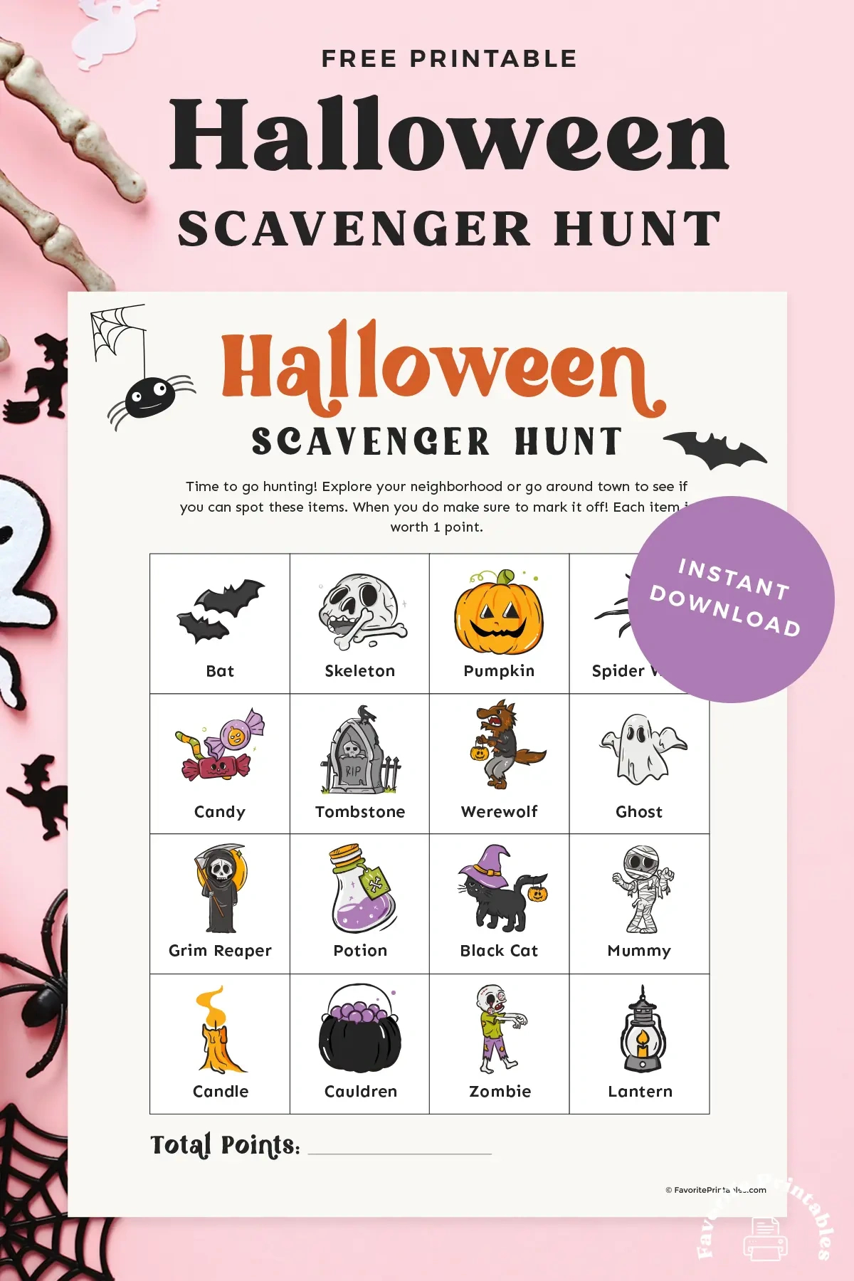 Free Printable Halloween Scavenger Hunt- Favorite Printables intended for Printable Halloween Scavenger Hunt